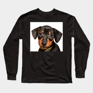 Portrait of black puppy Long Sleeve T-Shirt